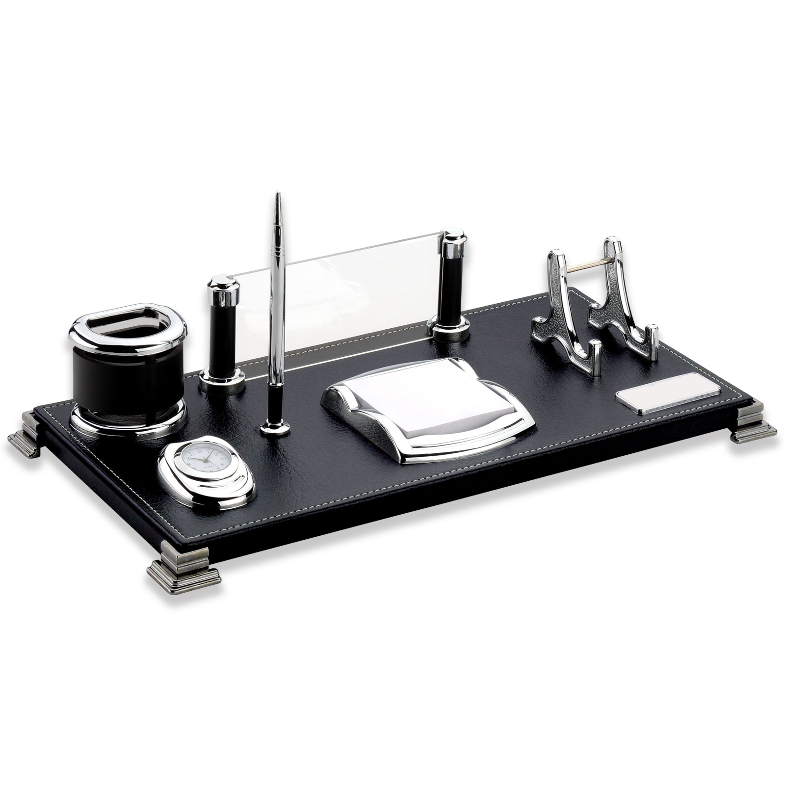 LEFKOŞA SİYAH DERİ MASA SETİ